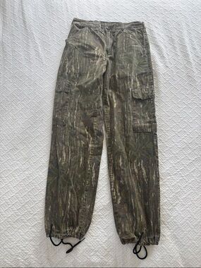 liberty Olive Green Camouflage Cargo Ankle Pants